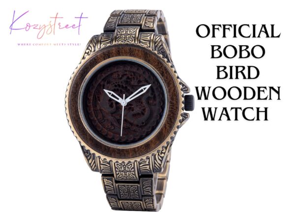 Wooden Watch: Alloy Band, Japanese Quartz Movement