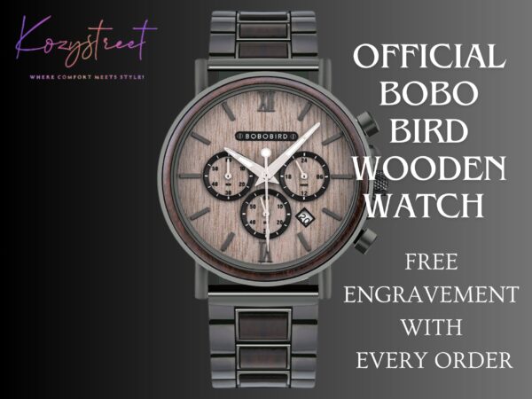 Personalized Engraved Wood Watch – Anniversary Gift for Him | Wooden Groomsmen, Boyfriend & Dad Gifts