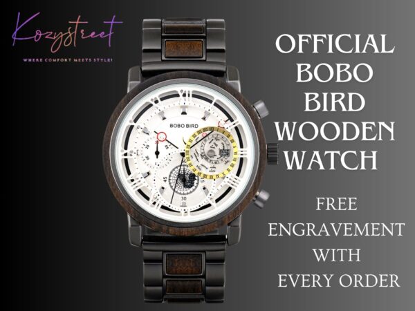 Personalized Engraved Wooden Watch – Perfect 1st Anniversary & Valentine’s Gift for Him