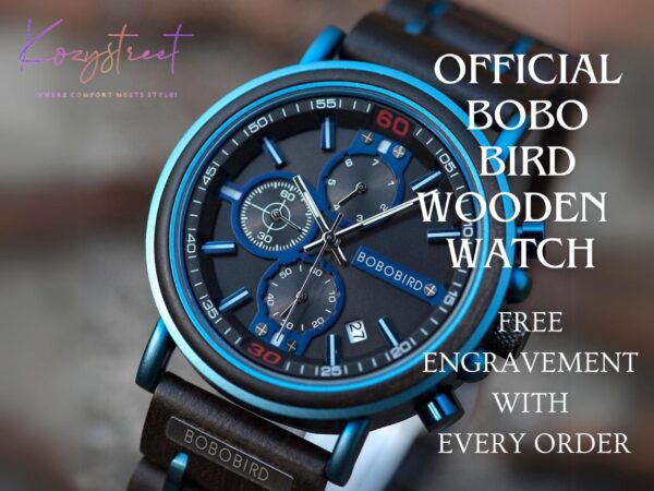 Military Wooden Watch – Personalized & Engraved | Anniversary Gift for Him, Boyfriend, and Dad