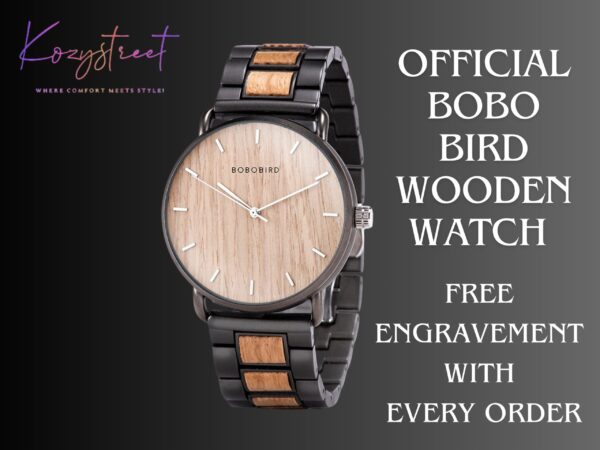 Personalized Wood Watch – Anniversary Gift for Him | Groomsmen, Boyfriend, Dad Gifts, Handcrafted Wooden Watch