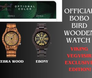 Viking Wooden Watch: Zebra Wood & Ebony