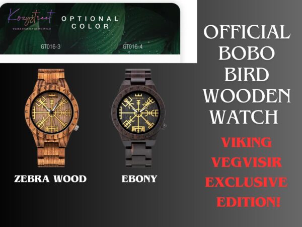 Viking Wooden Watch: Zebra Wood & Ebony