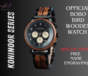 Kohinoor Series Personalized Wooden Watch – Latest Mens Anniversary Gift for Him & Dad, New Arrival Elegant Wood Watch