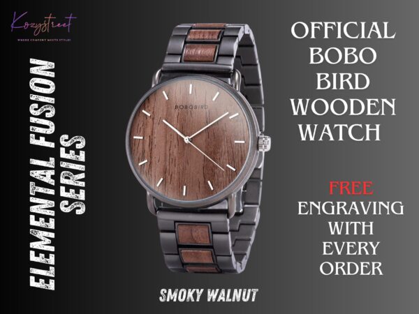 Personalized Wooden Watch – Elegant Engraved Gift for Him, Boyfriend & Groomsmen
