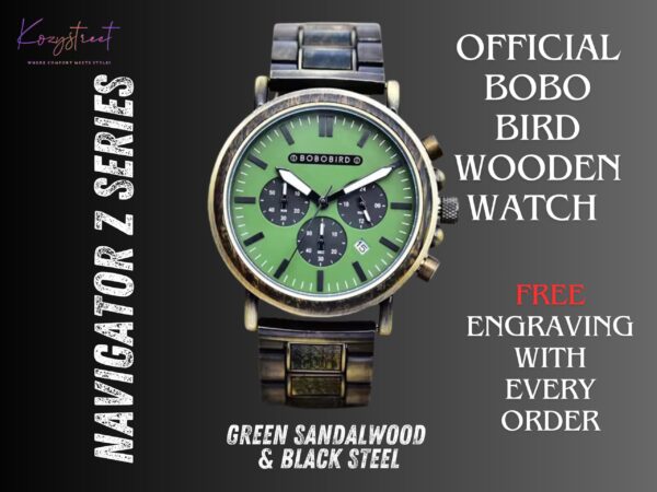Navigator Z Wooden Watch – Personalized Gift for Him