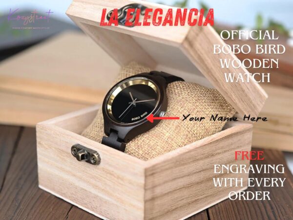 Personalized Wooden Watches – Engraved Gifts for Women | Bride’s Mate, Girlfriend & Wife Christmas Gifts