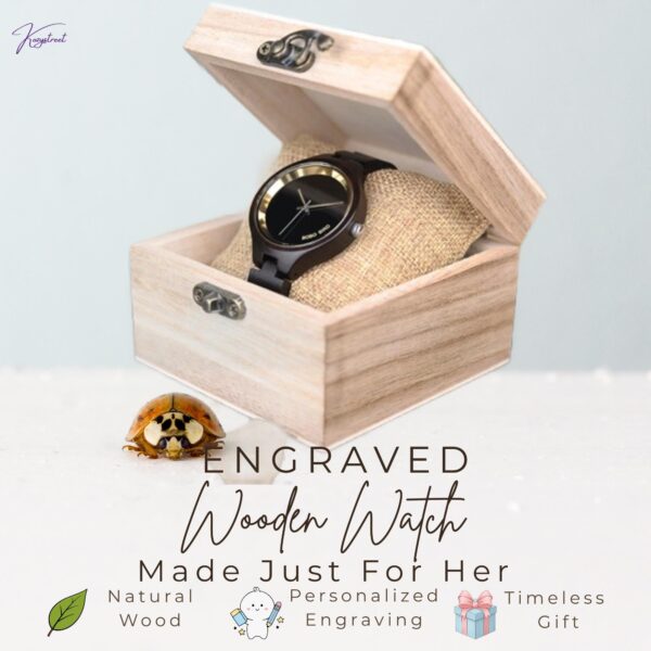 Personalized Wooden Watch for Husband - Engraved Anniversary Gift