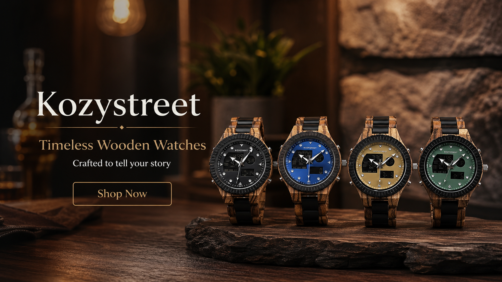 Personalized wooden watches from Kozystreet with custom engraving