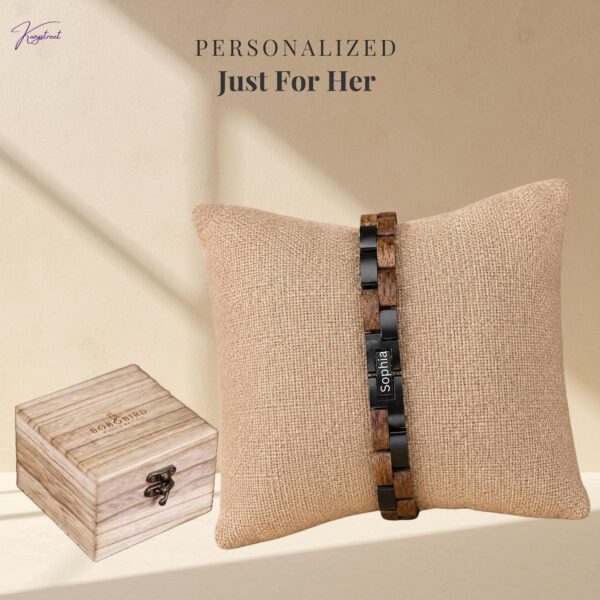 Walnut Wood Bracelet for Women - Personalized Gift for Her