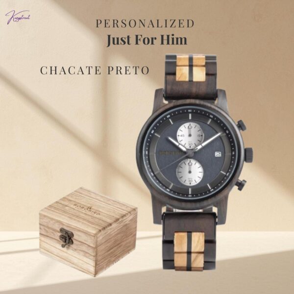 Personalized Wooden Watch for Men - Engraved Gift for Husband Dad Groomsmen